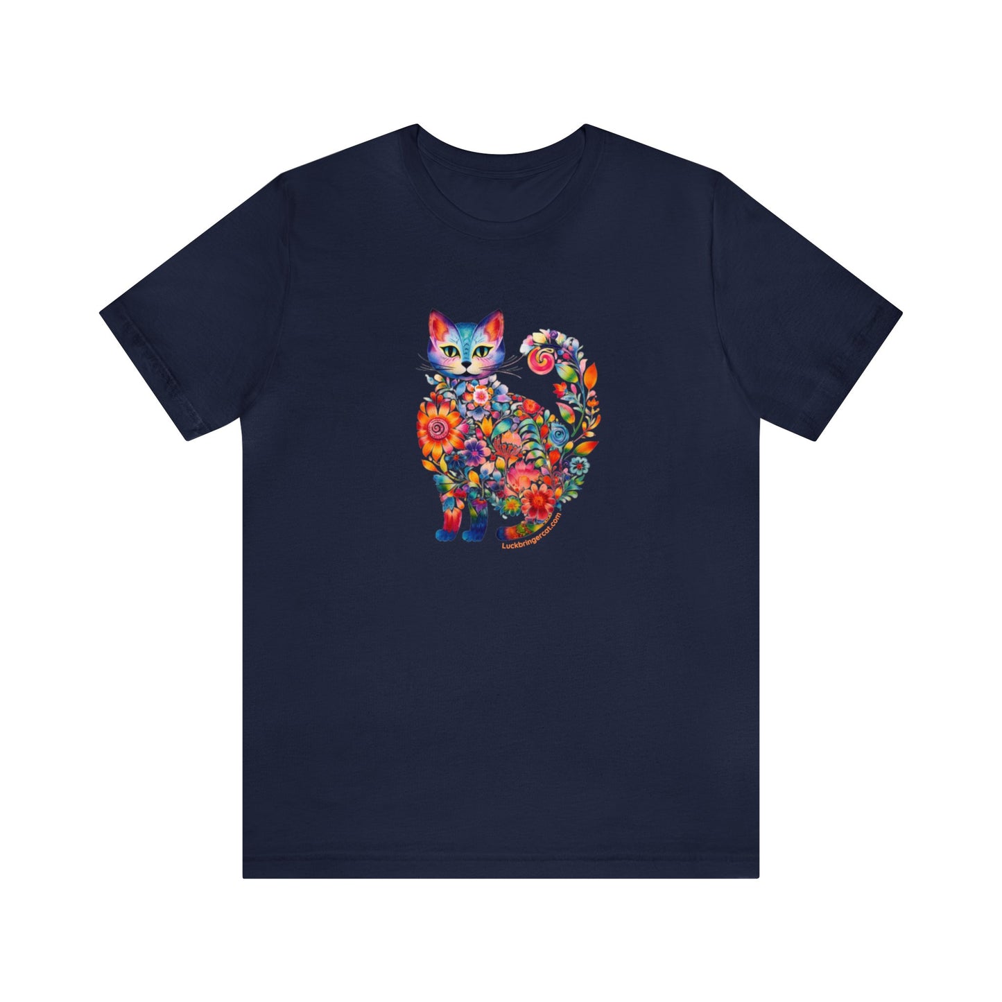 Floral Cat Graphic T-shirt - Cat Lovers Tee