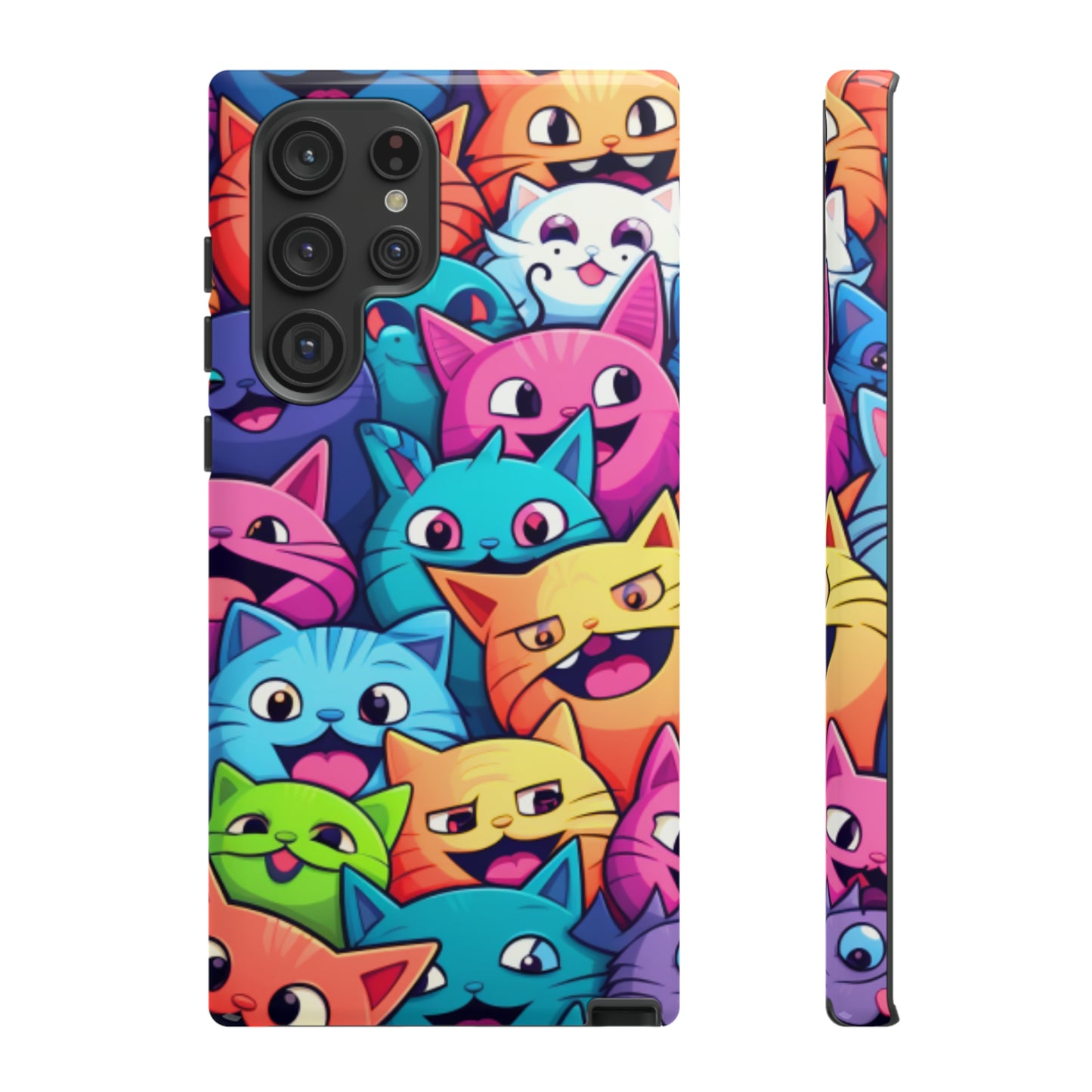 Premium-quality tough protective phone cases for iPhone and Samsung - Colourful Cats