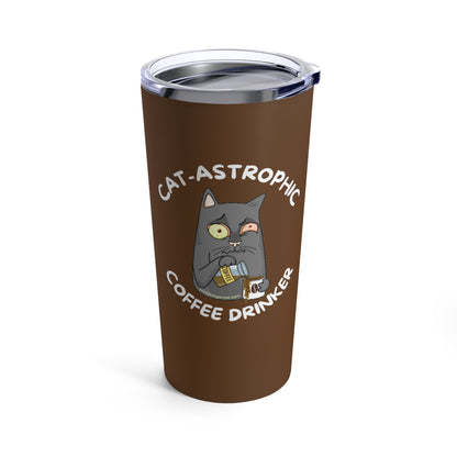 funny tumbler- travel cup- for cat and coffee lovers- great gift for coffee addicts cat moms cat dads cat owners vets