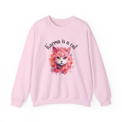 Crewneck Sweatshirt-Karma Is A Cat