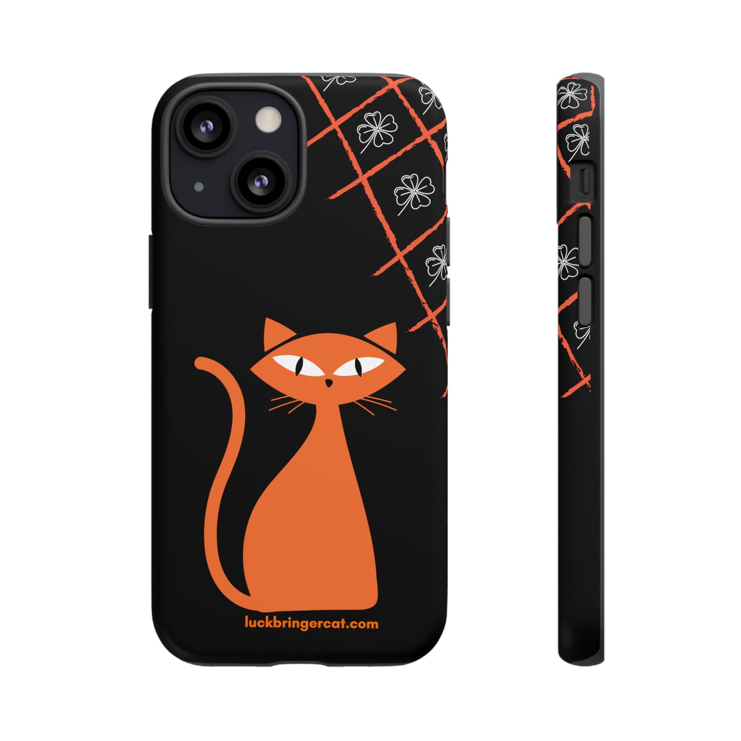 Cat Lovers Phone Case - iPhone, Samsung Galaxy, Google Pixel - Lucky Black Orange