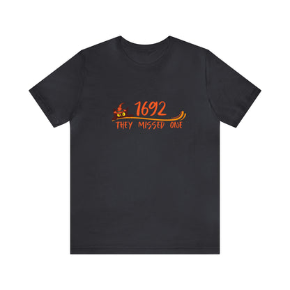 Halloween Cotton T-shirt - 1692 They Missed One with a Cat