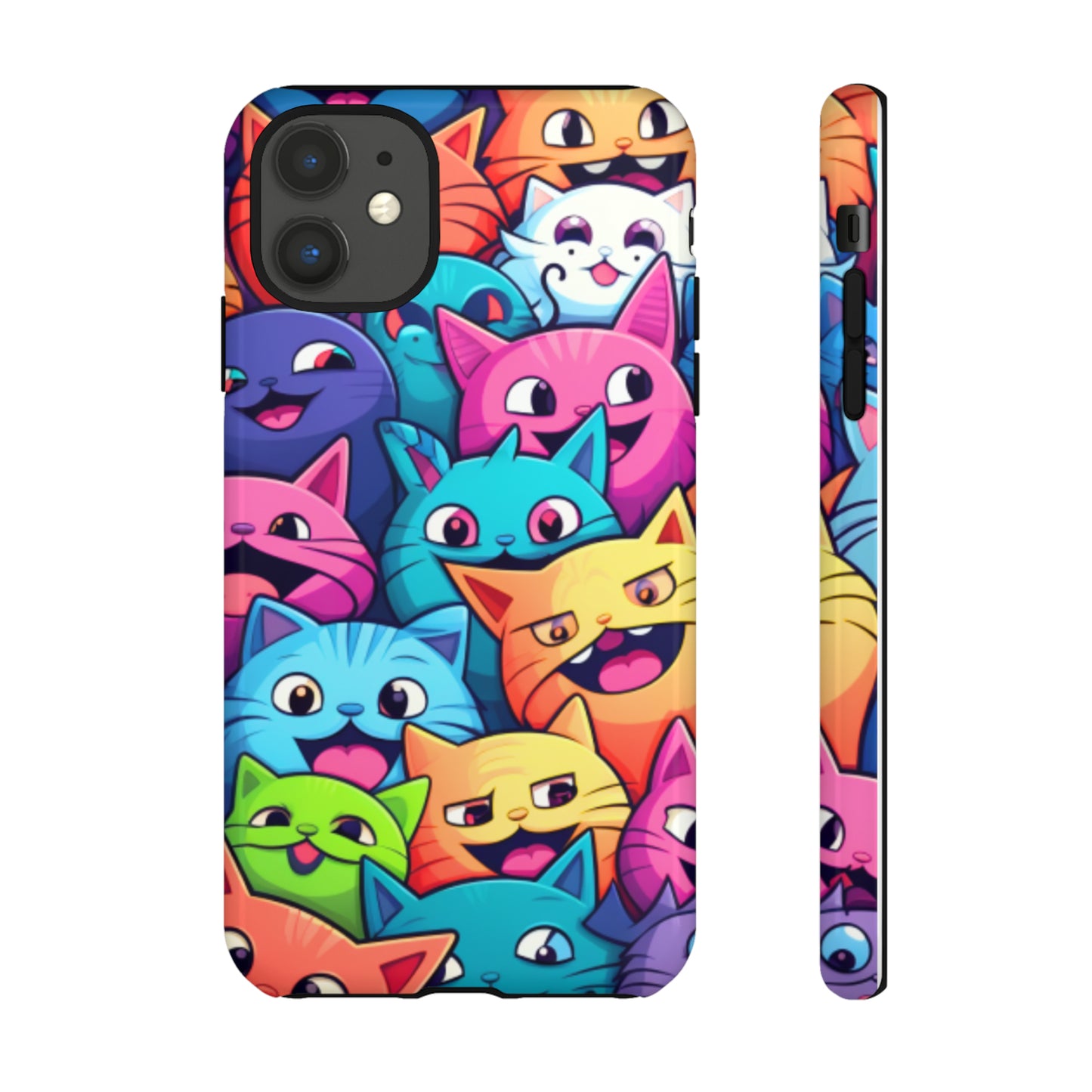 Premium-quality tough protective phone cases for iPhone and Samsung - Colourful Cats