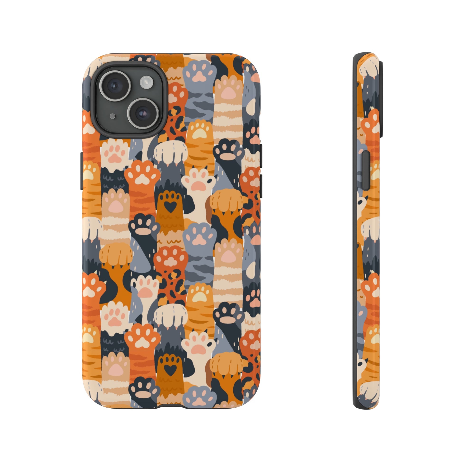 cats dogs pets lovers phone case with colorful paws - iPhone 15 Plus, iPhone 15 Pro, iPhone 15 Pro Max, iPhone 14 Plus, iPhone 14 Pro, iPhone 14 Pro Max, iPhone 13 mini, iPhone 13 Pro, iPhone 13 Pro Max, iPhone 12 mini, iPhone 12 Pro, iPhone 12 Pro Max, iPhone 11 Pro, iPhone 11 Pro Max, iPhone X, iPhone XR, iPhone XS, iPhone XS Max, iPhone 8, iPhone 8 Plus - gift for animal lovers cat moms dog mums dads 