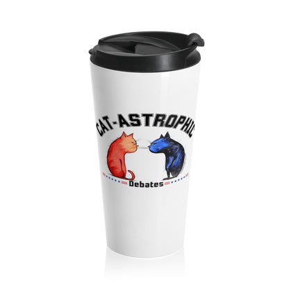 Get ready to inject some humor into the 2024 US election season with our "Catastrophic Debates" tumbler! 😉💙💖 This tumbler isn't just election-themed; it is also a perfect gift for cat lovers, cat moms, and cat dads who enjoy the fun and chaos of debates between cats. Get yours while stocks last! 🎁🐈🐾 