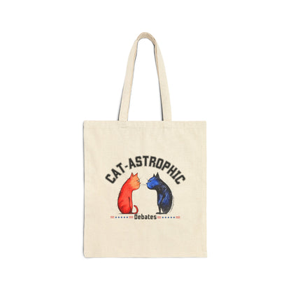 US Election 2024- Funny Cotton Tote Bag - Catastrophic Debates - Gift for Cat Lovers