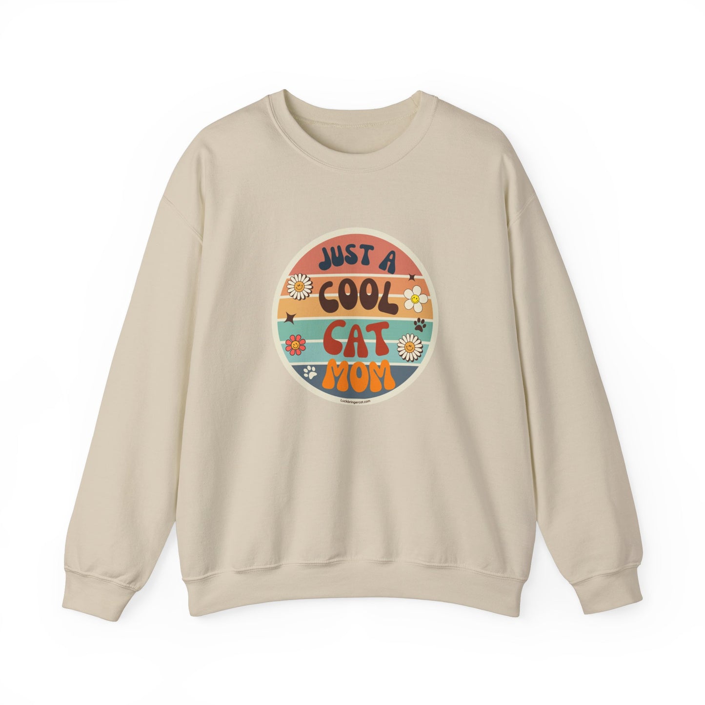 Sweatshirt-Just A Cool Cat Mom Shirt-Retro Style