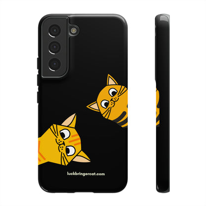 Cat Lovers Phone Case With Funny Orange Cats- iPhone, Samsung Galaxy and Google Pixel-Black