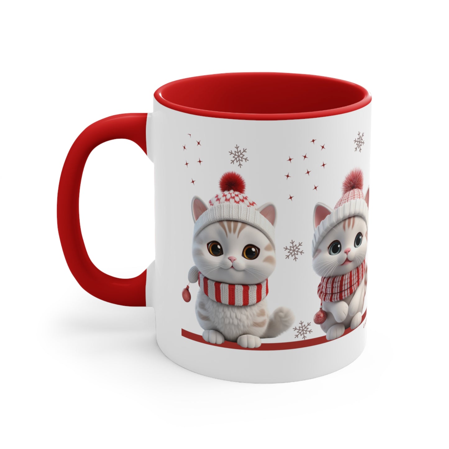 Christmassy Coffee Mug for Cat Lovers with Cute 3D Kittens