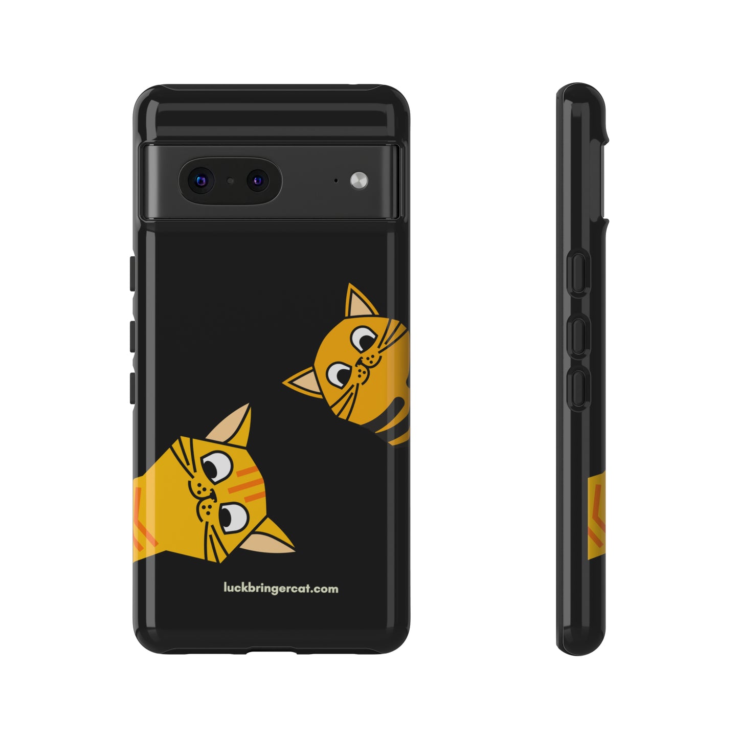 Cat Lovers Phone Case With Funny Orange Cats- iPhone, Samsung Galaxy and Google Pixel-Black