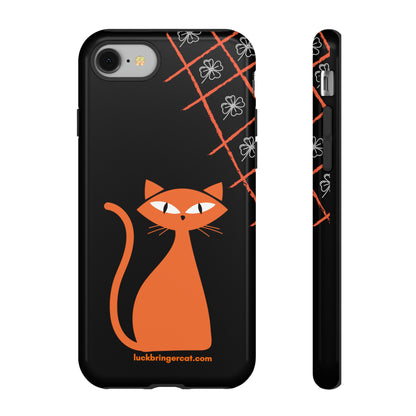 Cat Lovers Phone Case - iPhone, Samsung Galaxy, Google Pixel - Lucky Black Orange