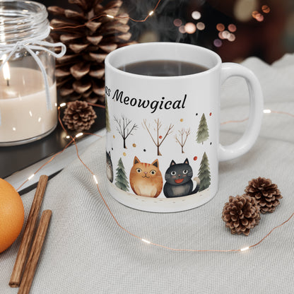 Cat Lovers Christmas Mug - Cats Make Christmas Meowgical -