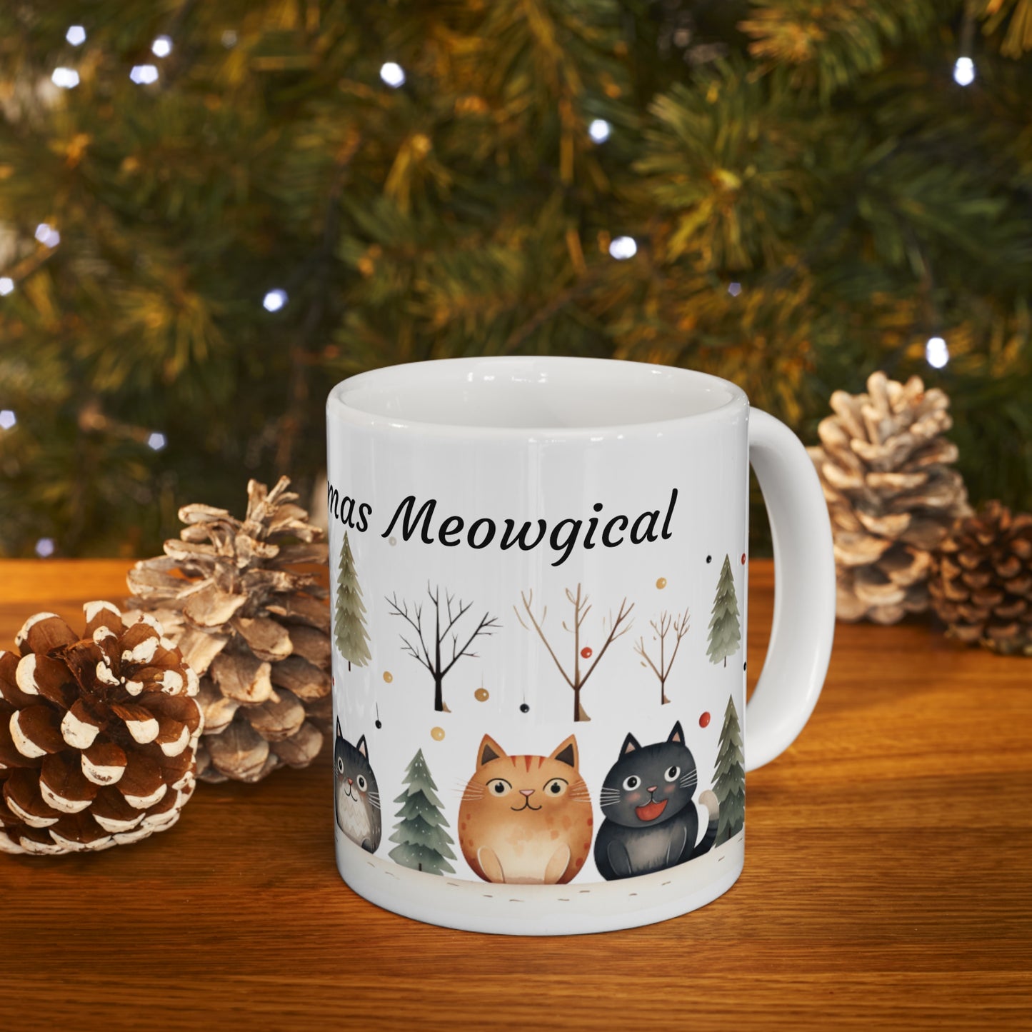 Cat Lovers Christmas Mug - Cats Make Christmas Meowgical -