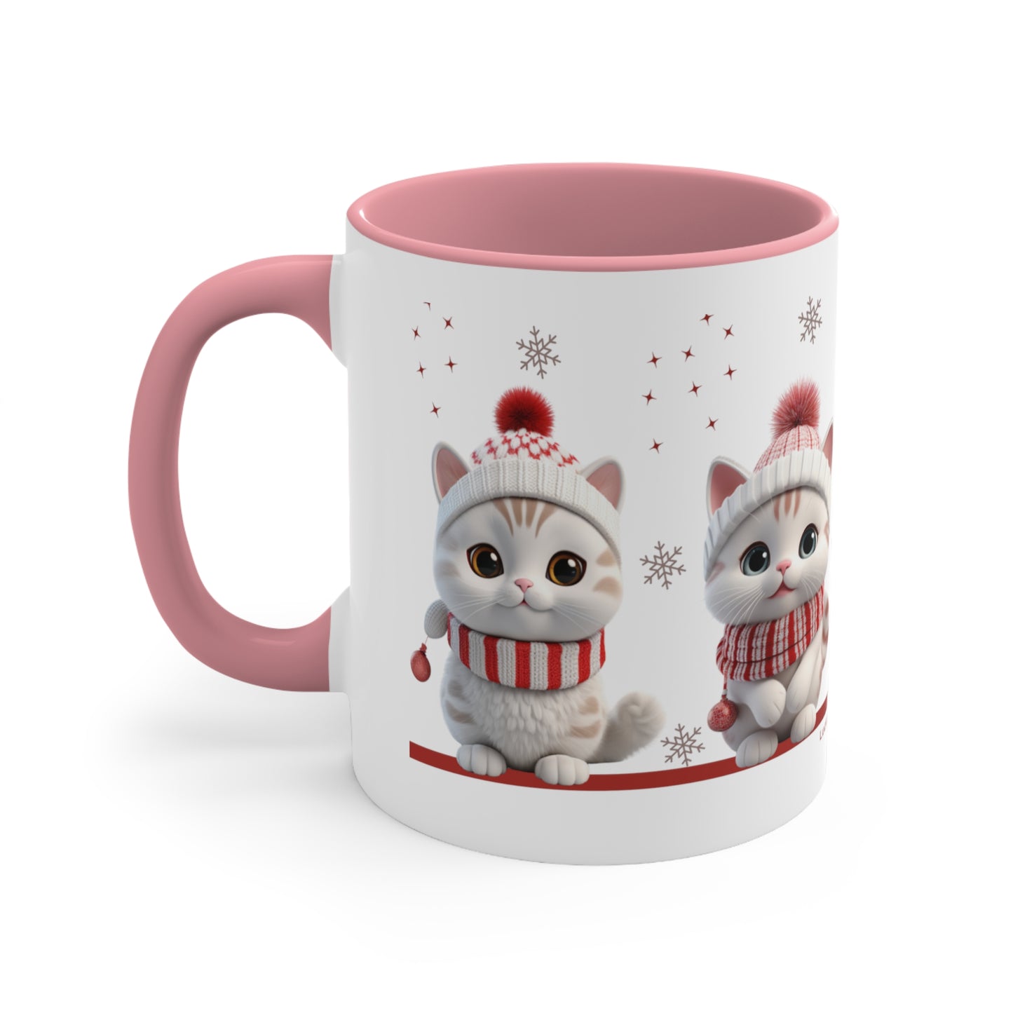 Christmassy Coffee Mug for Cat Lovers with Cute 3D Kittens