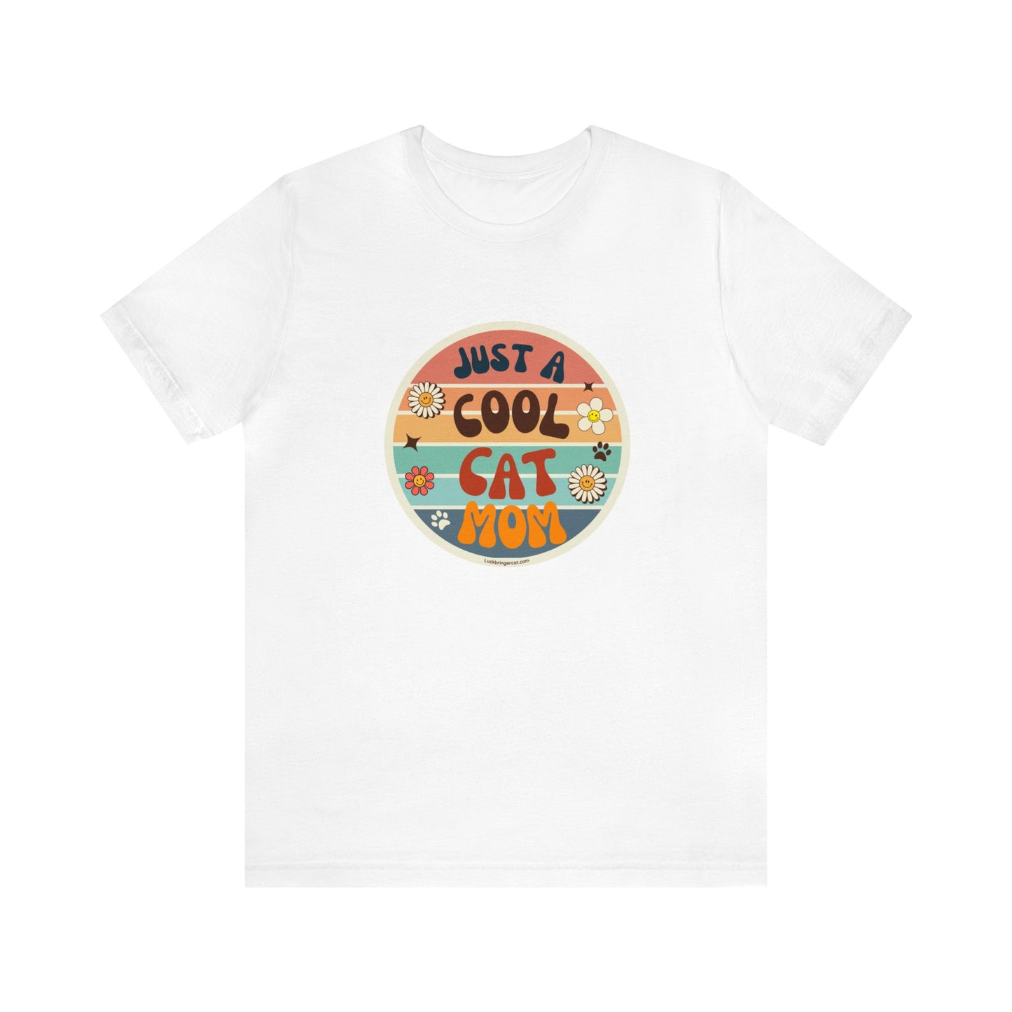 T-shirt-Just a Cool Cat Mom Shirt-Retro Style