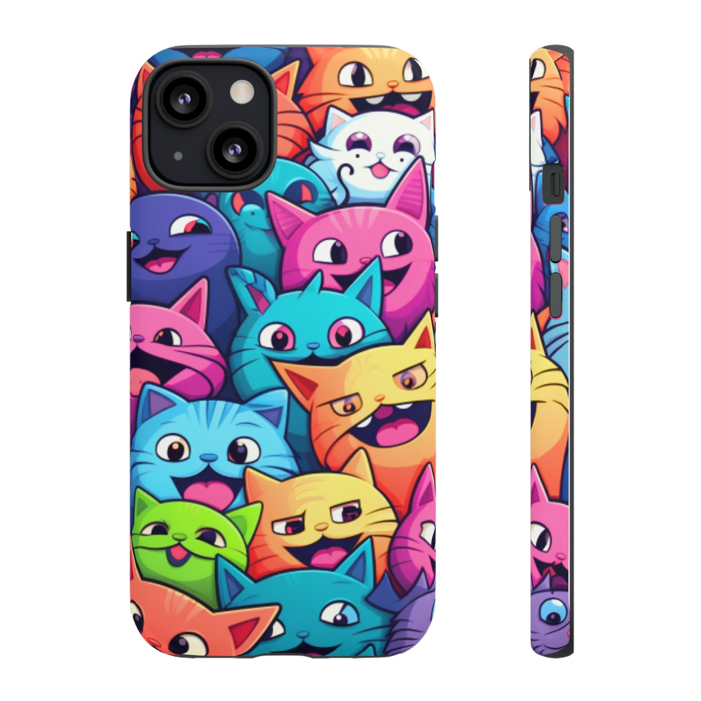 Premium-quality tough protective phone cases for iPhone and Samsung - Colourful Cats