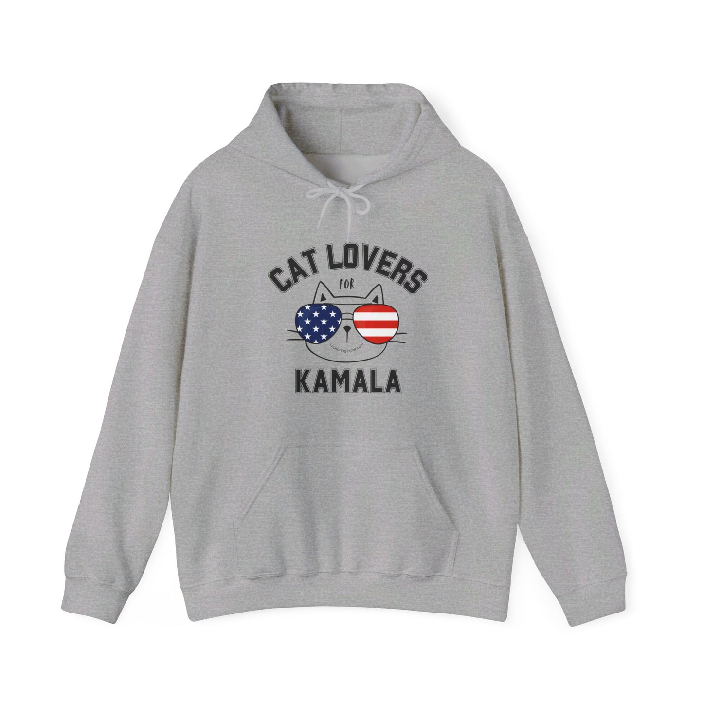 Cat Lovers For Kamala Harris Hoodie - 2024 US Presidential Election Hooded Sweatshirt