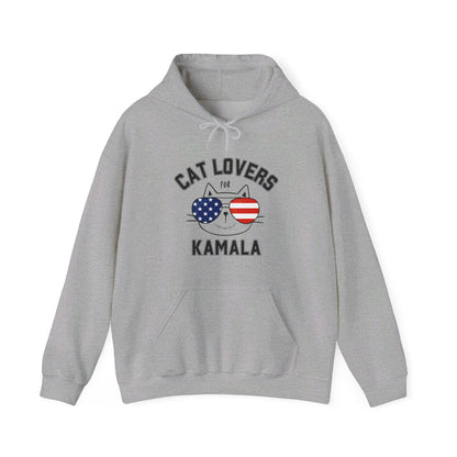 Cat Lovers For Kamala Harris Hoodie - 2024 US Presidential Election Hooded Sweatshirt