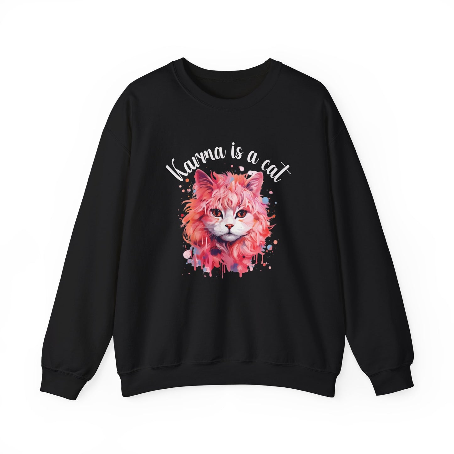 Crewneck Sweatshirt-Karma Is A Cat