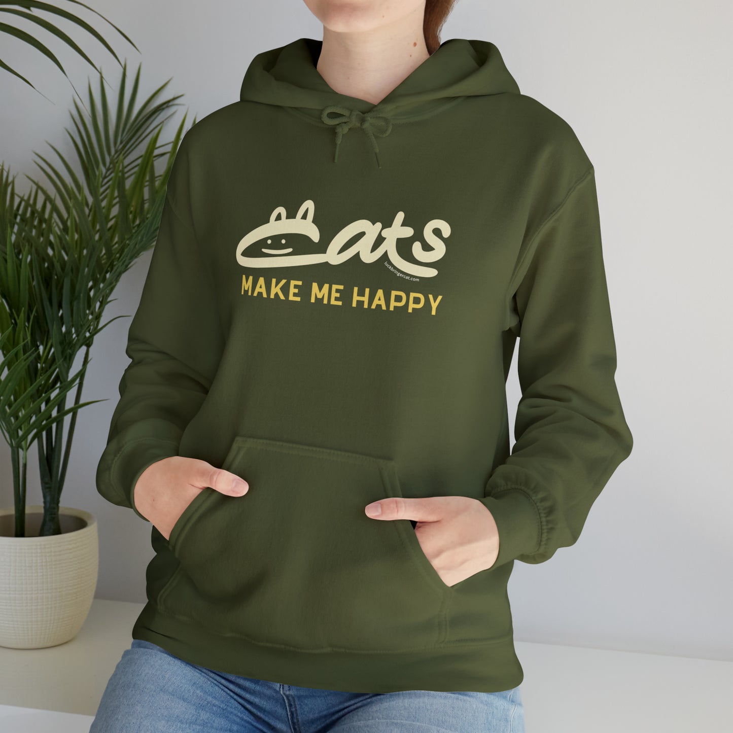 Cat Lovers Hooded Sweatshirt - Cats Make Me Happy