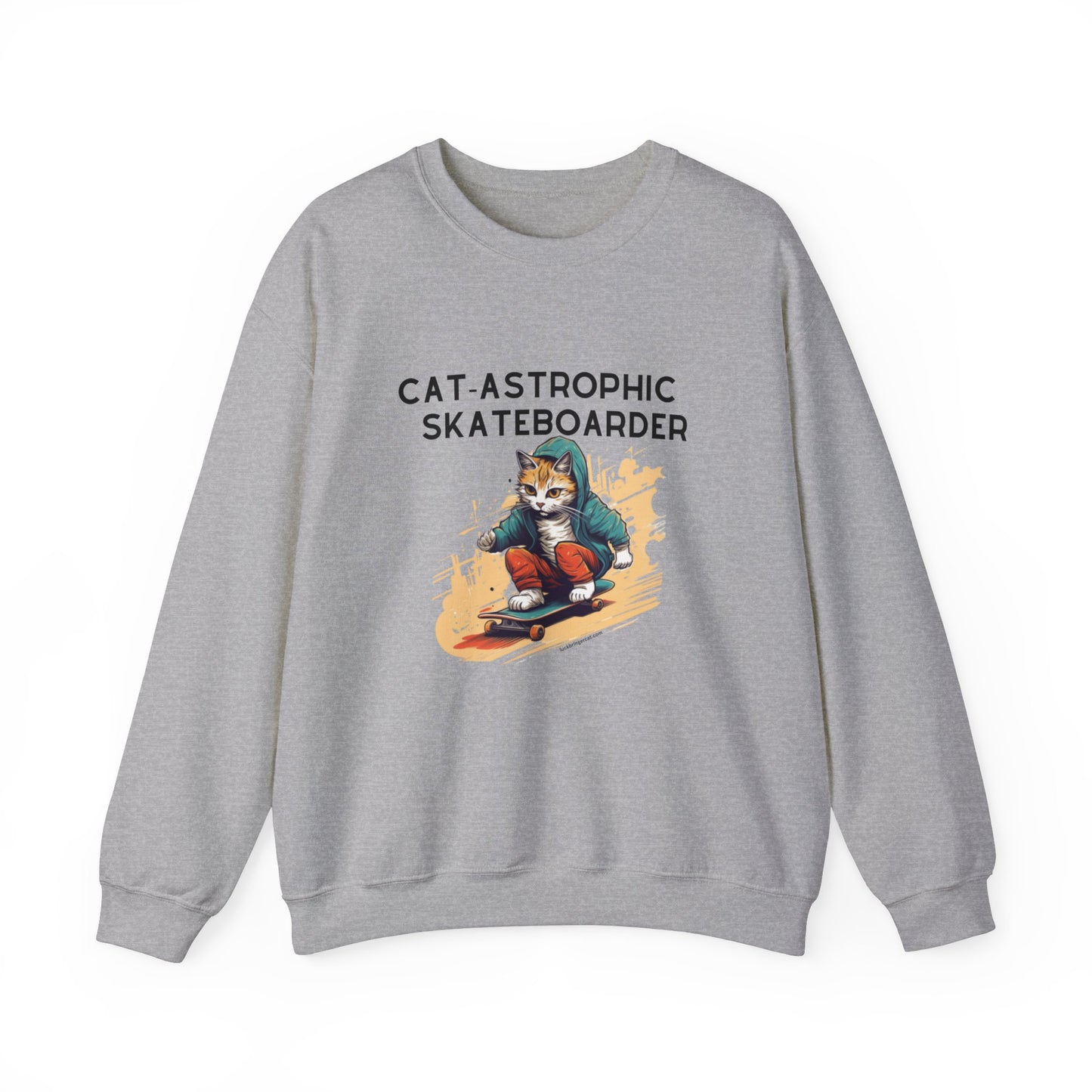 Sweatshirt for Cat Lover Skateboarders-  Funny Skateboarding Unisex Sweater