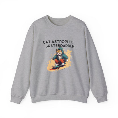 Sweatshirt for Cat Lover Skateboarders-  Funny Skateboarding Unisex Sweater