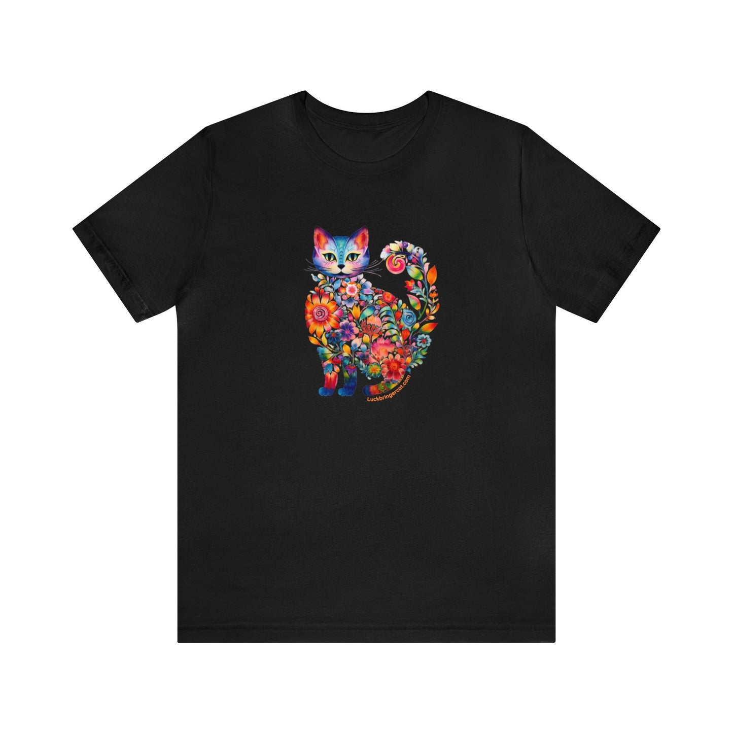 Floral Cat Graphic T-shirt - Cat Lovers Tee