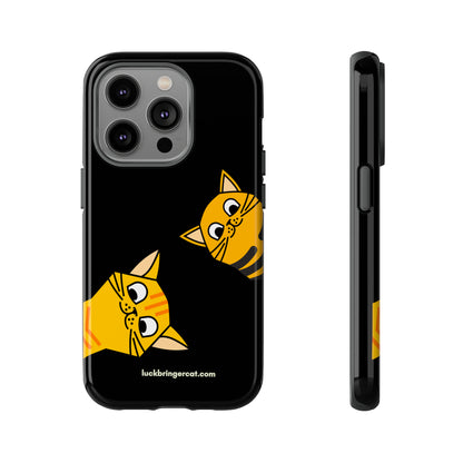 Cat Lovers Phone Case With Funny Orange Cats- iPhone, Samsung Galaxy and Google Pixel-Black