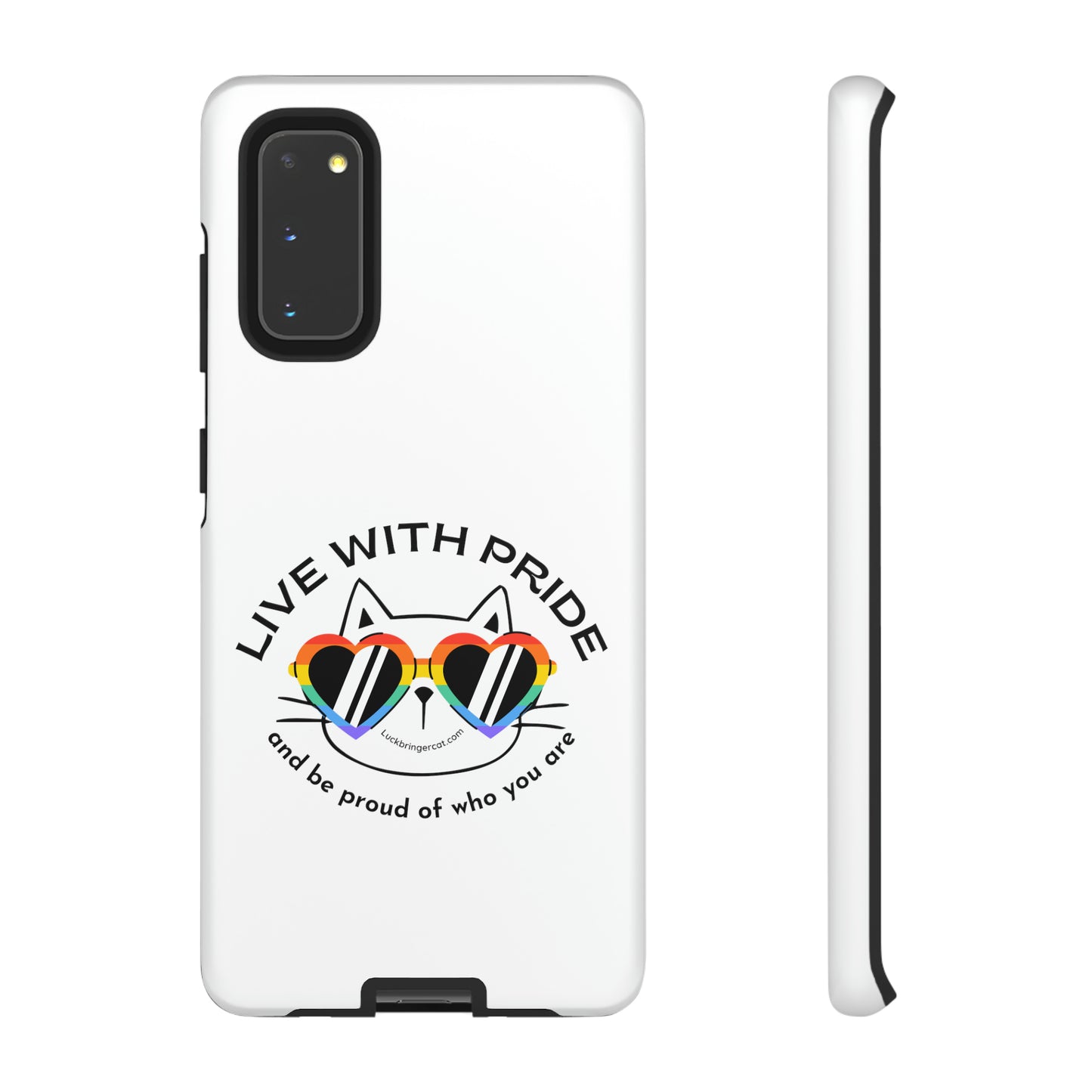 Pride Phone Case-Cat Lovers- iPhone, Samsung Galaxy, Google Pixel-LGBTQ+ Community Support-White