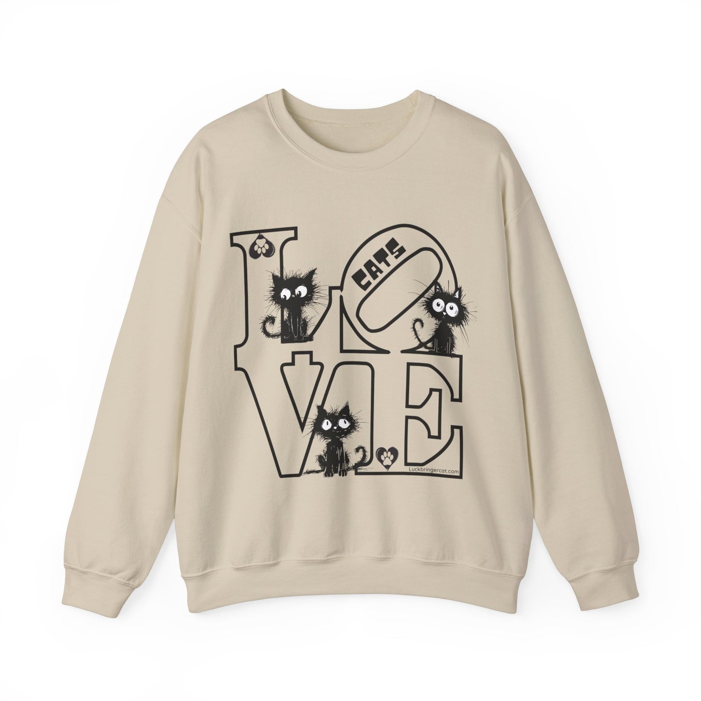 Love Cats Sweatshirt-Funny Cat Lovers Shirt-Valentines Gift