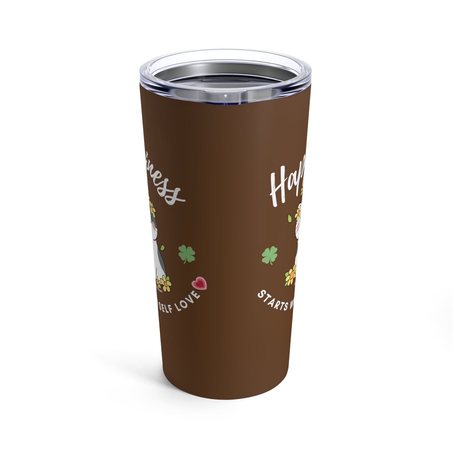 Cat Lovers Insulated Travel Cup - Happiness Starts With Selflove