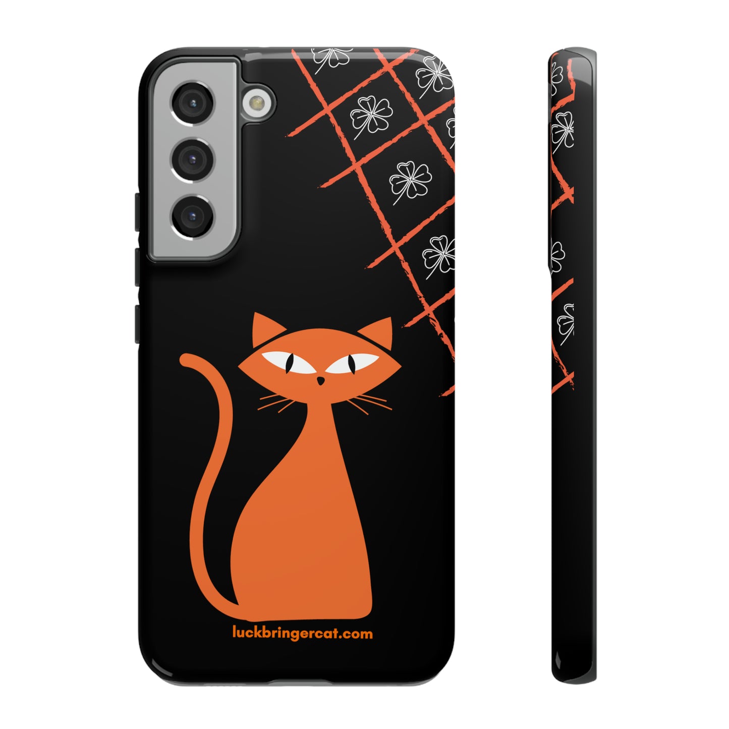 Cat Lovers Phone Case - iPhone, Samsung Galaxy, Google Pixel - Lucky Black Orange