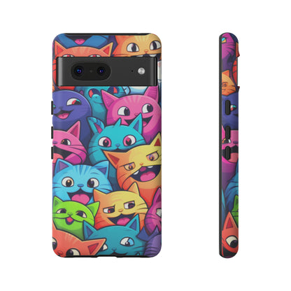 Premium-quality tough protective phone cases for iPhone and Samsung - Colourful Cats