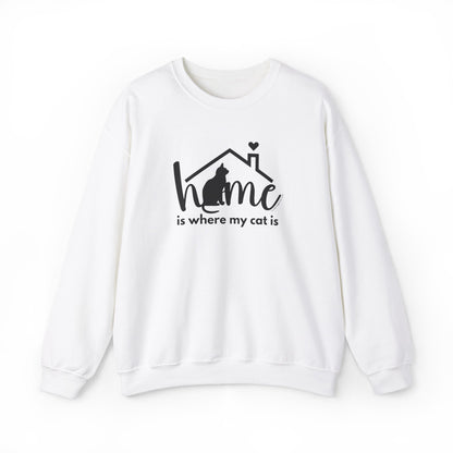 Crewneck sweatshirt- Home is where my cat is