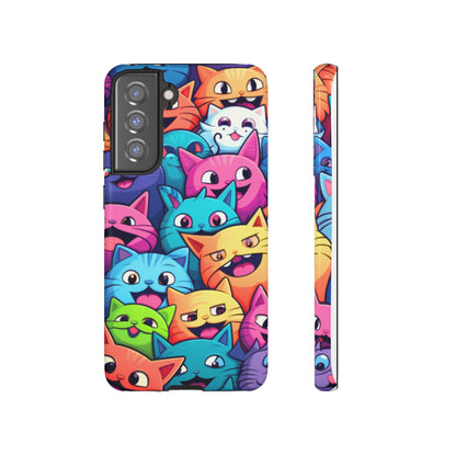 Premium-quality tough protective phone cases for iPhone and Samsung - Colourful Cats