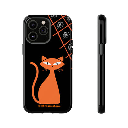 Cat Lovers Phone Case - iPhone, Samsung Galaxy, Google Pixel - Lucky Black Orange