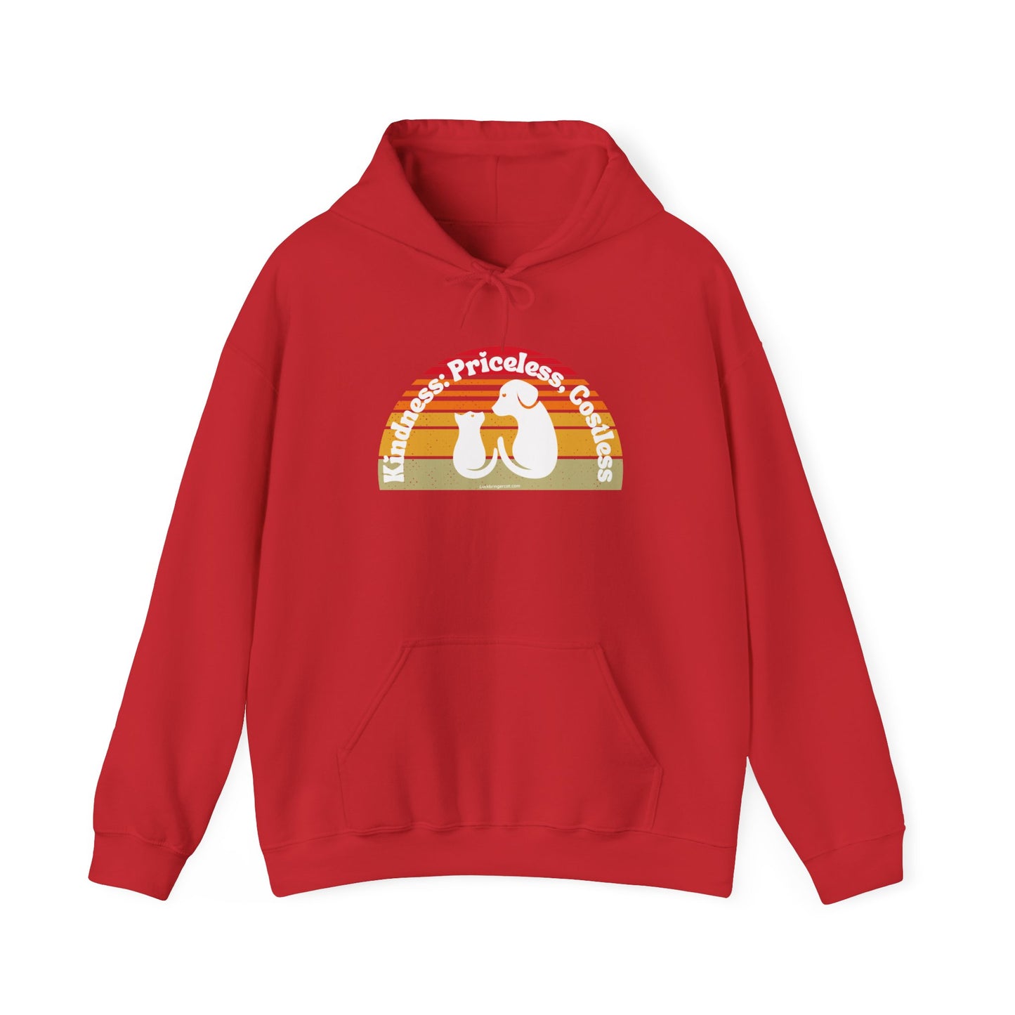 Cat Lovers Hooded Sweatshirt - Kindness Priceless Costless - Retro