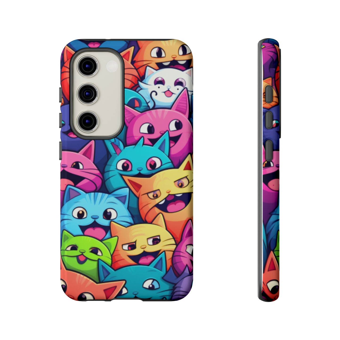 Premium-quality tough protective phone cases for iPhone and Samsung - Colourful Cats