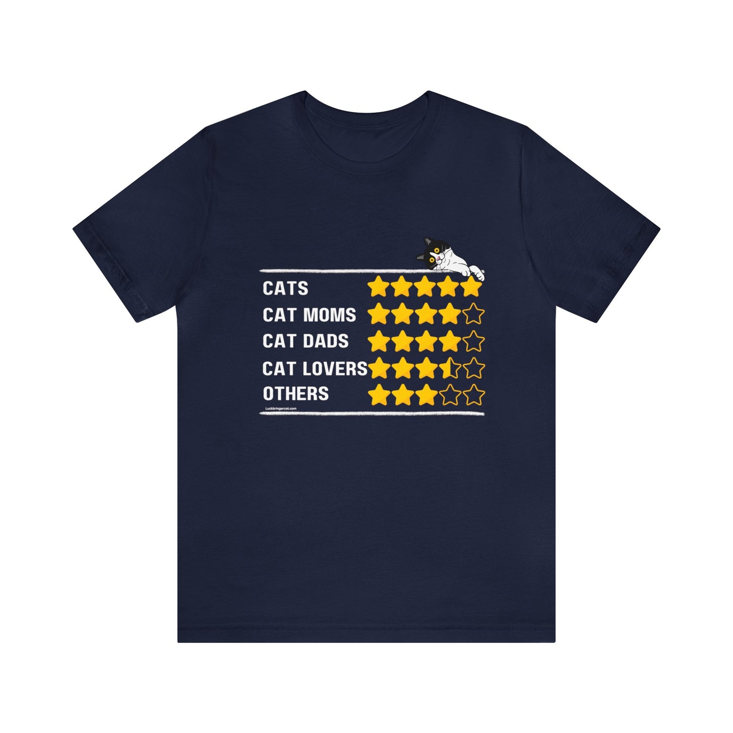 Funny Cat Mom Cat Dad Shirt- 5 Star Cat Crew T-shirt