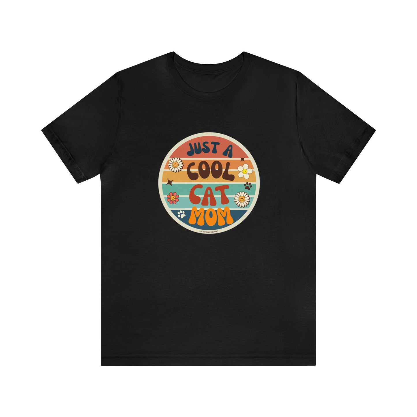 T-shirt-Just a Cool Cat Mom Shirt-Retro Style