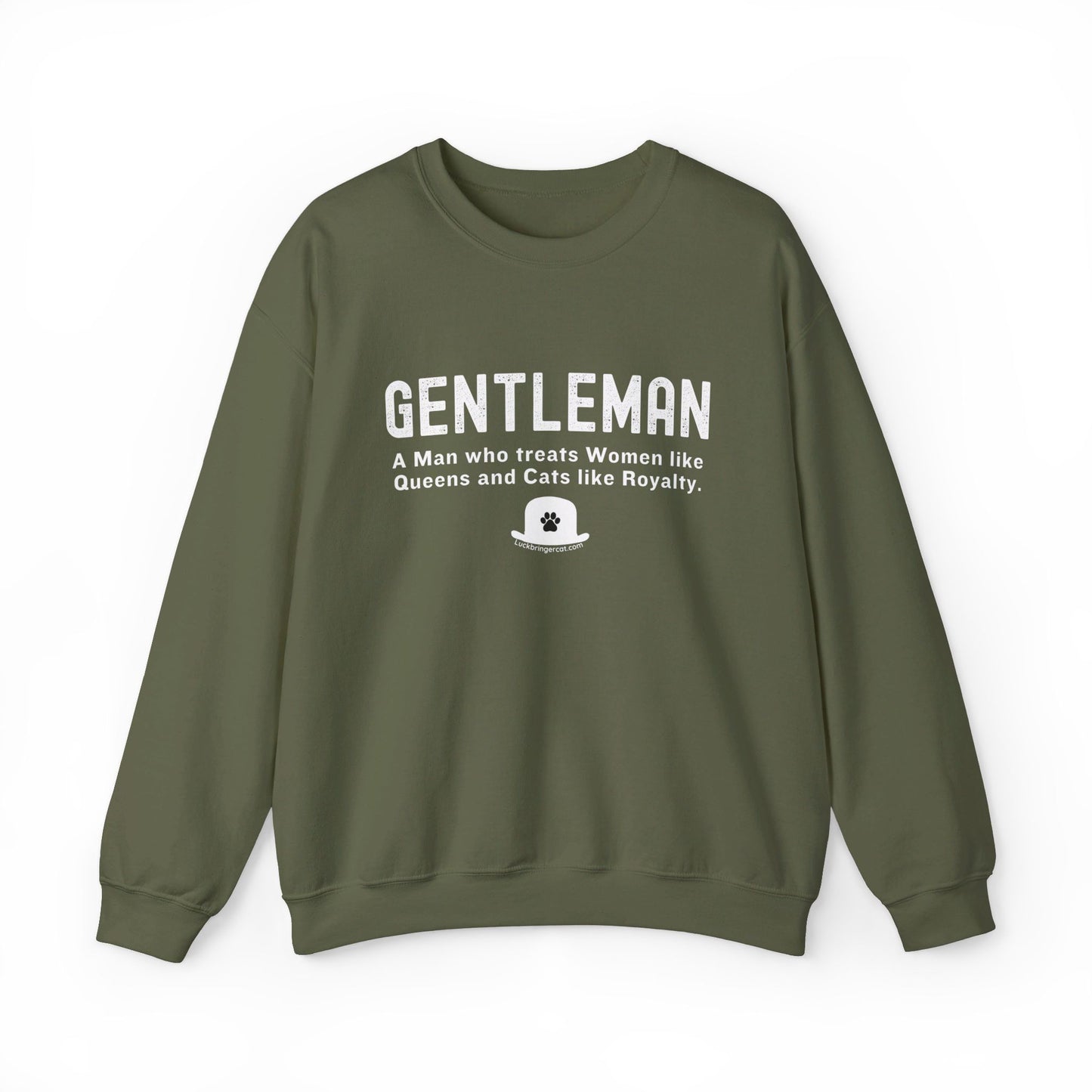 Funny Crewneck Sweatshirt for Cat Lover Men- Gentleman Shirt