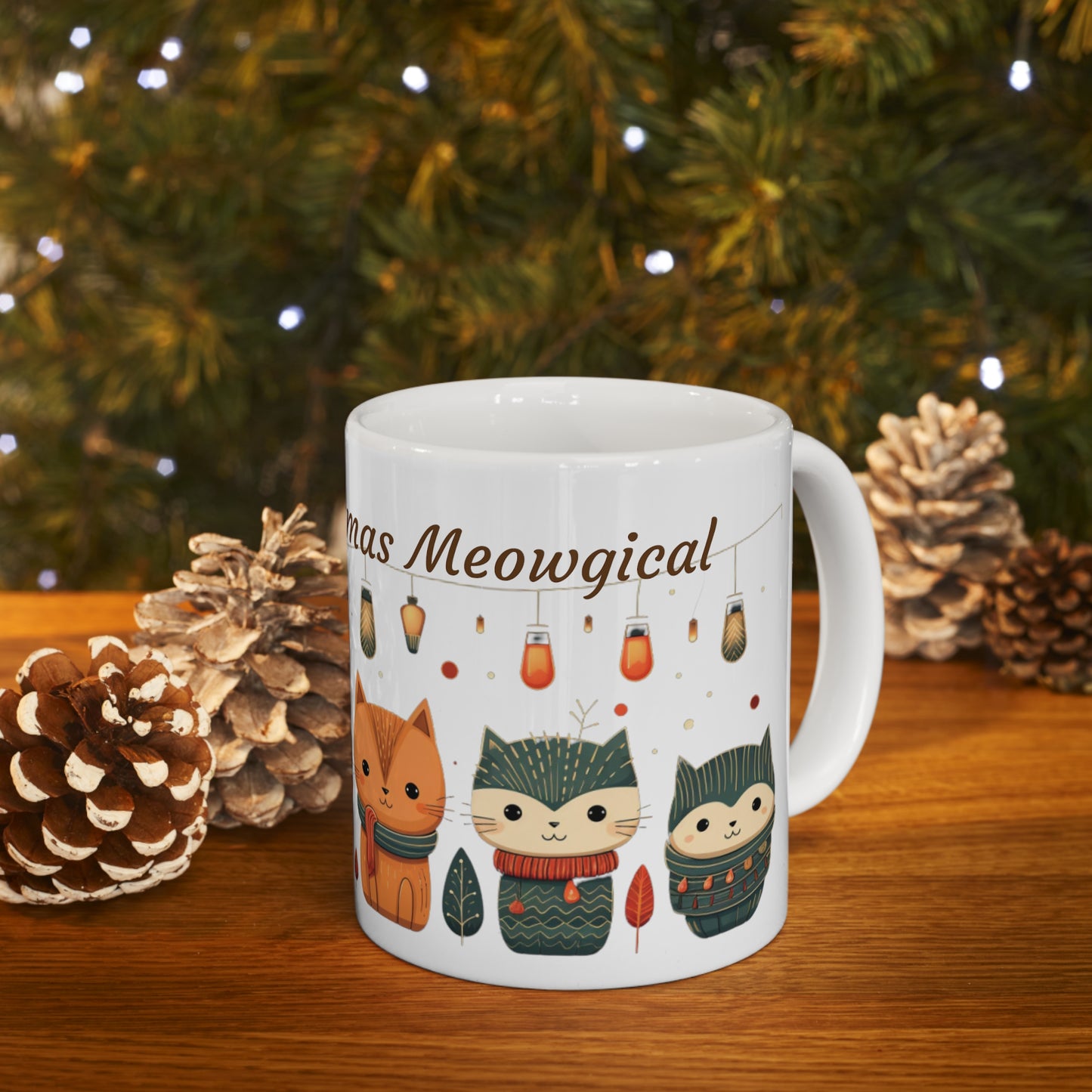 Cat Lovers Christmas Mug - Cats Make Christmas Meowgical