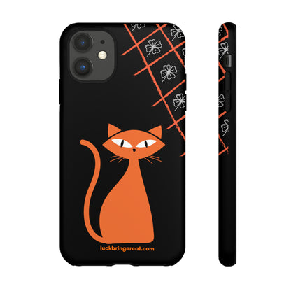 Cat Lovers Phone Case - iPhone, Samsung Galaxy, Google Pixel - Lucky Black Orange