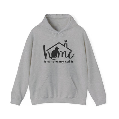 Hooded sweatshirt-Home is where my cat is