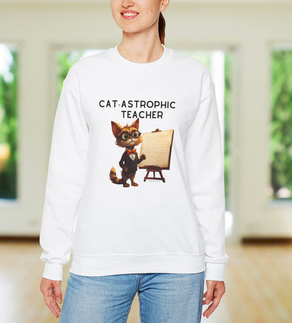 Funny Teacher Sweater with Cute Cat Teaching  - Teacher Gift 