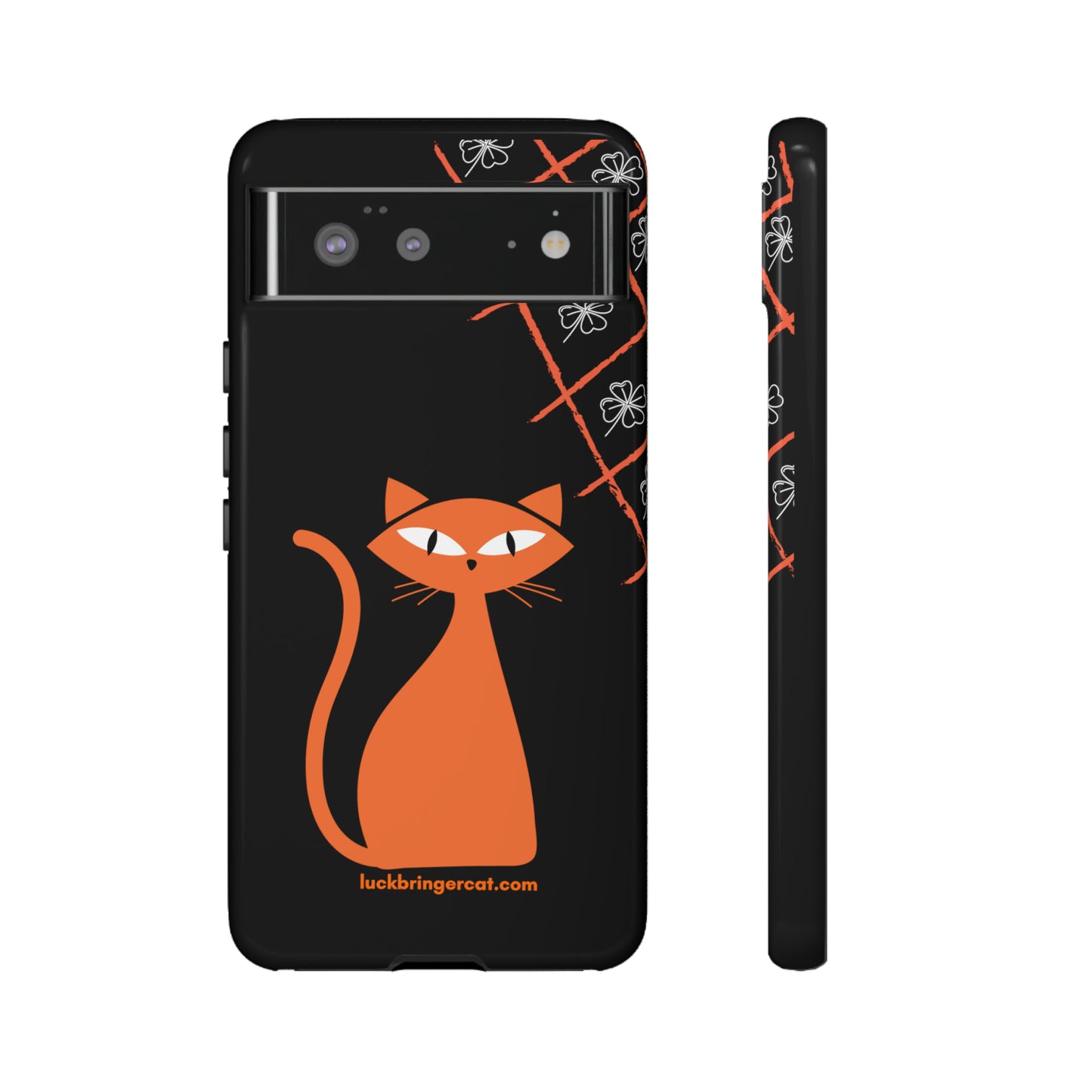 Cat Lovers Phone Case - iPhone, Samsung Galaxy, Google Pixel - Lucky Black Orange