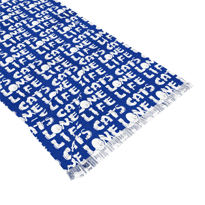 Cat Lovers Scarf - Love Life Cats - Blue -Valentine's Day Edition-Cat Mom Gift-Cat Mum Gift-Cat Mom Scarf-Kitten Lover Gift