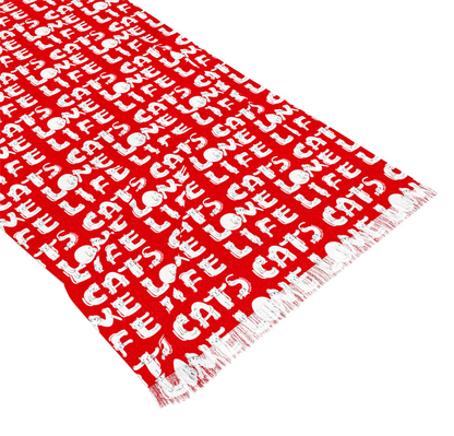 Cat Lovers Scarf-Love Life Cats-Red-Valentines Day-Cat Mom Gift- Cat lover girl gift-cat mum gift- crazy cat lady gift-This scarf is the perfect gift for cat lovers on special occasions like Valentine's Day, birthdays, or Christmas.