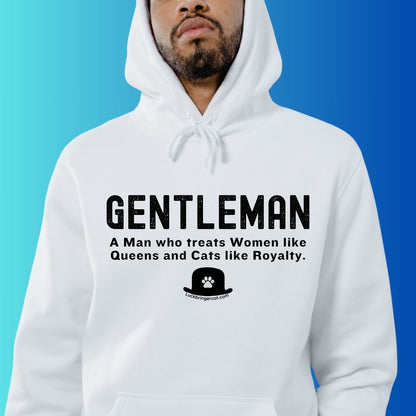 Funny Hooded Sweatshirt for Cat Lover Men- Gentleman Hoodie