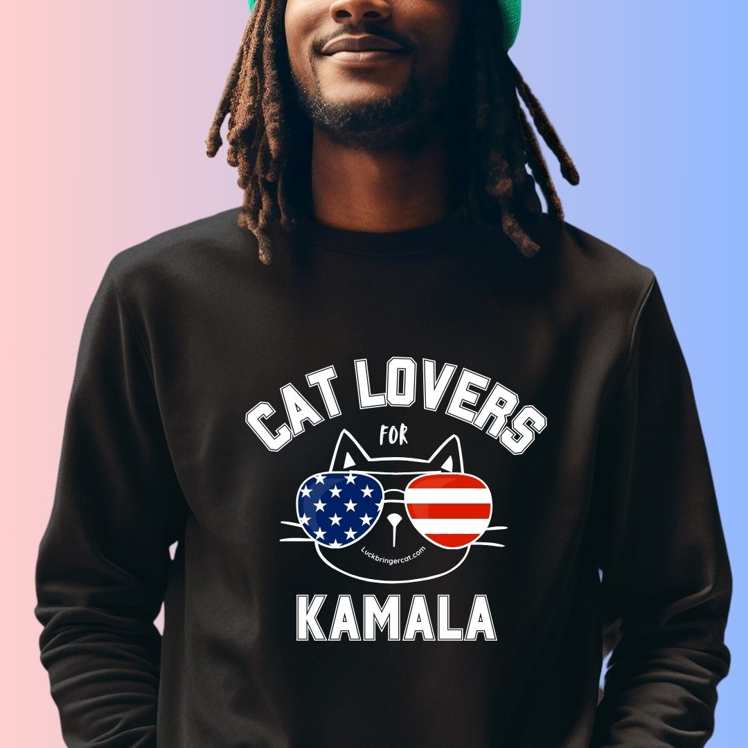 Cat Lovers For Kamala Harris 2024 US Presidential Election Sweatshirt-
Show off your love for cats and your favorite democratic presidential candidate with these adorable high-quality crewneck sweaters! 😻💖💙🐾